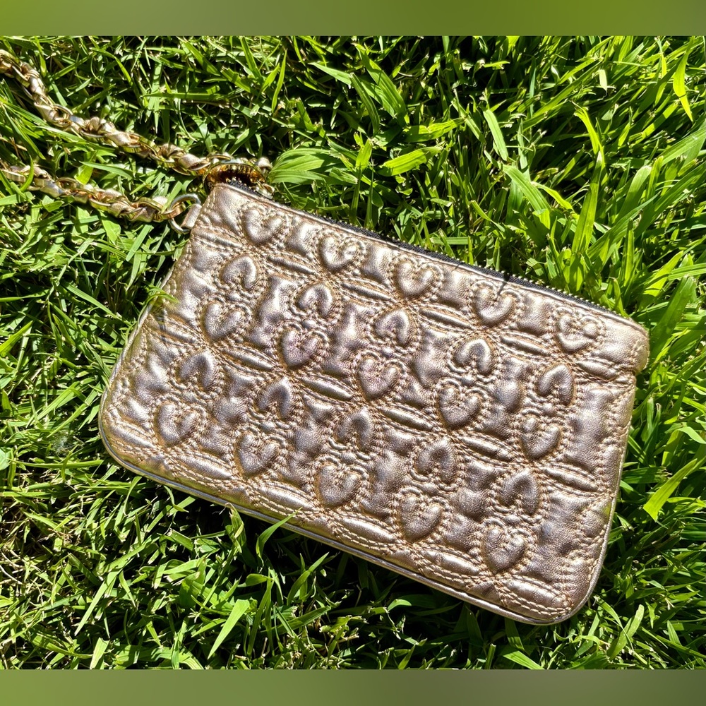 Deux Lux Gold Heart Wristlet